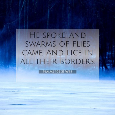 Picture 07 - Psalms 105:31 WEB - He spoke, and swarms of flies came, And lice in - Bible Verse Picture