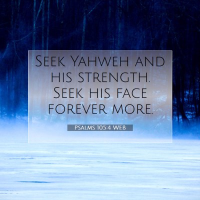 Picture 07 - Psalms 105:4 WEB - Seek Yahweh and his strength. Seek his face - Bible Verse Picture