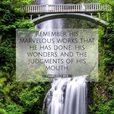 Picture 07 - Psalms 105:5 WEB - Remember his marvelous works that he has done; - Bible Verse Picture