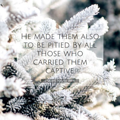 Picture 07 - Psalms 106:46 WEB - He made them also to be pitied By all those who - Bible Verse Picture