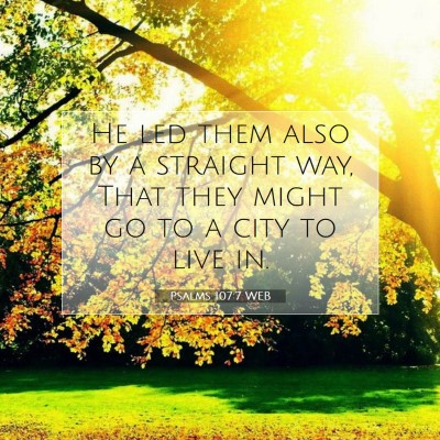Picture 07 - Psalms 107:7 WEB - He led them also by a straight way, That they - Bible Verse Picture