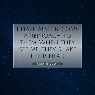 Picture 07 - Psalms 109:25 WEB - I have also become a reproach to them. When they - Bible Verse Picture
