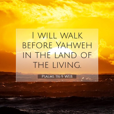 Picture 07 - Psalms 116:9 WEB - I will walk before Yahweh in the land of the - Bible Verse Picture