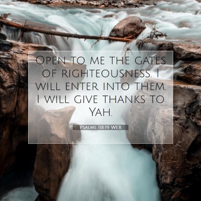 Picture 07 - Psalms 118:19 WEB - Open to me the gates of righteousness. I will - Bible Verse Picture