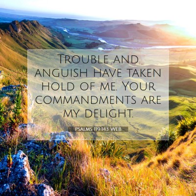 Picture 07 - Psalms 119:143 WEB - Trouble and anguish have taken hold of me. Your - Bible Verse Picture