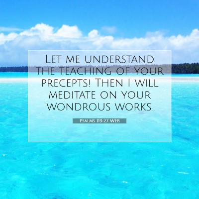 Picture 07 - Psalms 119:27 WEB - Let me understand the teaching of your precepts! - Bible Verse Picture