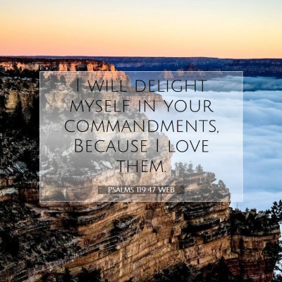 Picture 07 - Psalms 119:47 WEB - I will delight myself in your commandments, - Bible Verse Picture