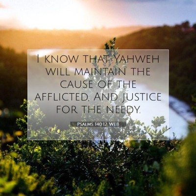 Picture 07 - Psalms 140:12 WEB - I know that Yahweh will maintain the cause of the - Bible Verse Picture
