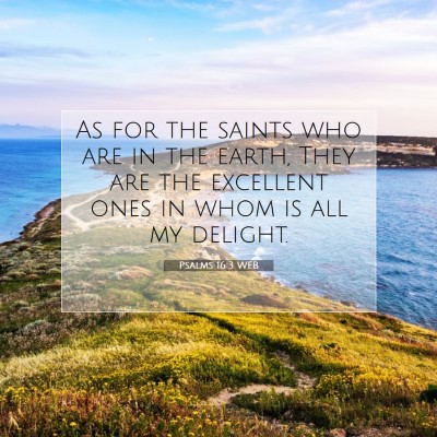 Picture 07 - Psalms 16:3 WEB - As for the saints who are in the earth, They are - Bible Verse Picture