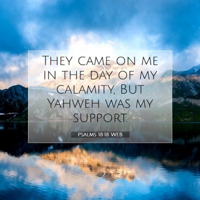 Picture 07 - Psalms 18:18 WEB - They came on me in the day of my calamity, But - Bible Verse Picture