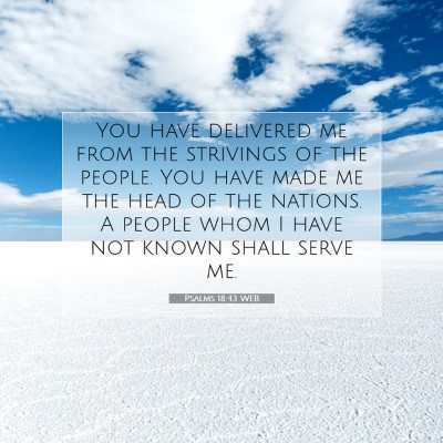 Picture 07 - Psalms 18:43 WEB - You have delivered me from the strivings of the - Bible Verse Picture