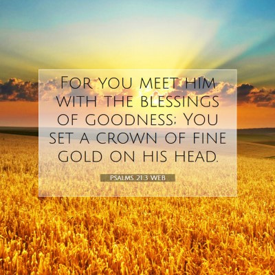 Picture 07 - Psalms 21:3 WEB - For you meet him with the blessings of goodness; - Bible Verse Picture