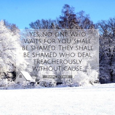 Picture 07 - Psalms 25:3 WEB - Yes, no one who waits for you shall be shamed. - Bible Verse Picture