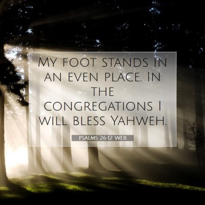 Picture 07 - Psalms 26:12 WEB - My foot stands in an even place. In the - Bible Verse Picture