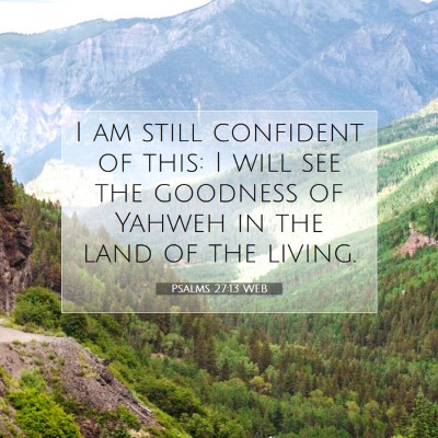Picture 07 - Psalms 27:13 WEB - I am still confident of this: I will see the - Bible Verse Picture