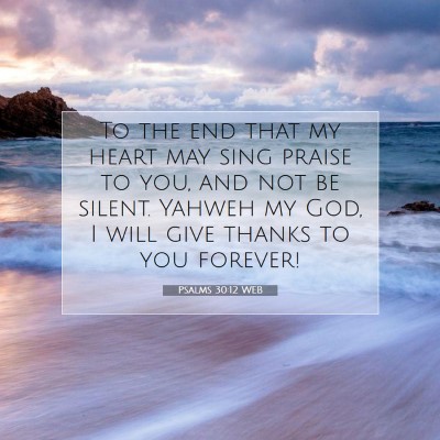 Picture 07 - Psalms 30:12 WEB - To the end that my heart may sing praise to you, - Bible Verse Picture