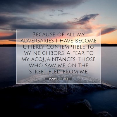Picture 07 - Psalms 31:11 WEB - Because of all my adversaries I have become - Bible Verse Picture