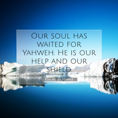 Picture 07 - Psalms 33:20 WEB - Our soul has waited for Yahweh. He is our help - Bible Verse Picture