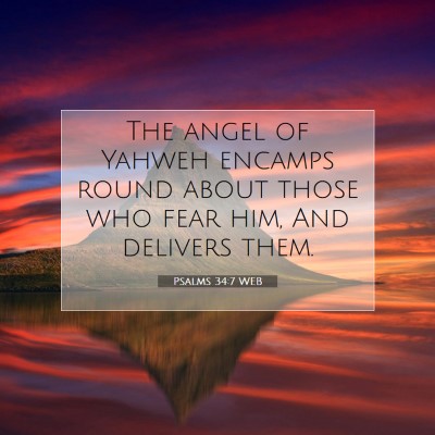 Picture 07 - Psalms 34:7 WEB - The angel of Yahweh encamps round about those who - Bible Verse Picture