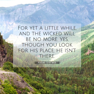 Picture 07 - Psalms 37:10 WEB - For yet a little while, and the wicked will be no - Bible Verse Picture