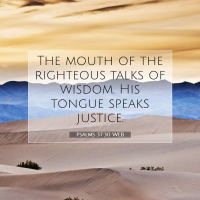 Picture 07 - Psalms 37:30 WEB - The mouth of the righteous talks of wisdom. His - Bible Verse Picture