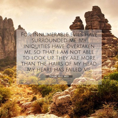 Picture 07 - Psalms 40:12 WEB - For innumerable evils have surrounded me. My - Bible Verse Picture
