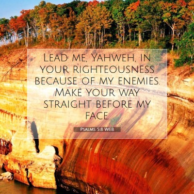 Picture 07 - Psalms 5:8 WEB - Lead me, Yahweh, in your righteousness because of - Bible Verse Picture