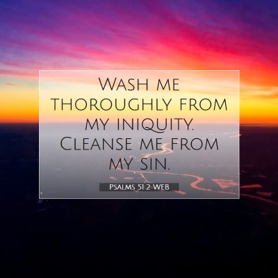 Picture 07 - Psalms 51:2 WEB - Wash me thoroughly from my iniquity. Cleanse me - Bible Verse Picture