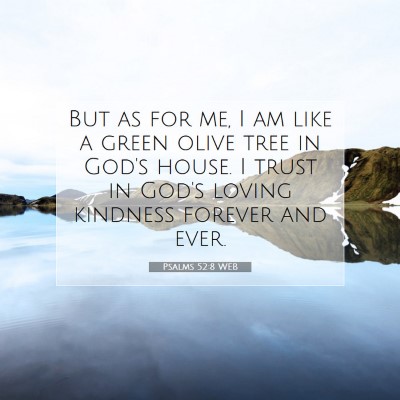 Picture 07 - Psalms 52:8 WEB - But as for me, I am like a green olive tree in - Bible Verse Picture