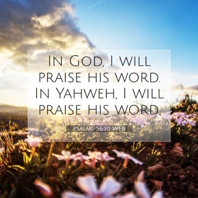Picture 07 - Psalms 56:10 WEB - In God, I will praise his word. In Yahweh, I will - Bible Verse Picture