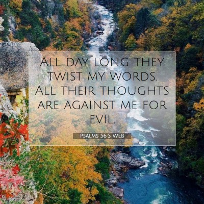 Picture 07 - Psalms 56:5 WEB - All day long they twist my words. All their - Bible Verse Picture