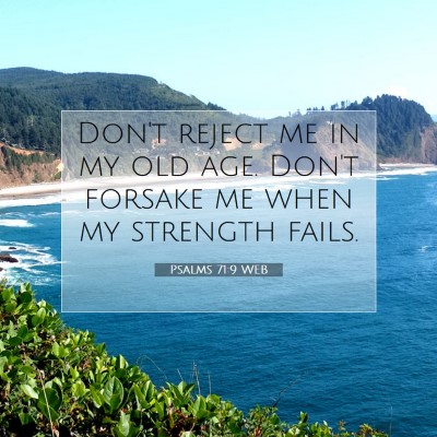 Picture 07 - Psalms 71:9 WEB - Don't reject me in my old age. Don't forsake me - Bible Verse Picture