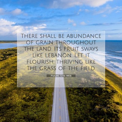 Picture 07 - Psalms 72:16 WEB - There shall be abundance of grain throughout the - Bible Verse Picture