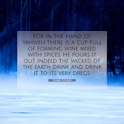 Picture 07 - Psalms 75:8 WEB - For in the hand of Yahweh there is a cup, Full of - Bible Verse Picture