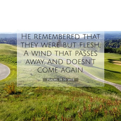 Picture 07 - Psalms 78:39 WEB - He remembered that they were but flesh, A wind - Bible Verse Picture