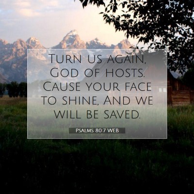 Picture 07 - Psalms 80:7 WEB - Turn us again, God of hosts. Cause your face to - Bible Verse Picture