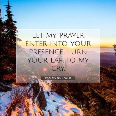 Picture 07 - Psalms 88:2 WEB - Let my prayer enter into your presence. Turn your - Bible Verse Picture