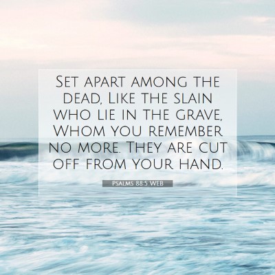 Picture 07 - Psalms 88:5 WEB - Set apart among the dead, Like the slain who lie - Bible Verse Picture