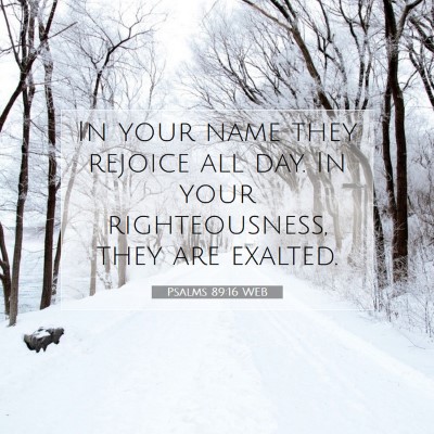 Picture 07 - Psalms 89:16 WEB - In your name they rejoice all day. In your - Bible Verse Picture
