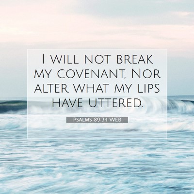 Picture 07 - Psalms 89:34 WEB - I will not break my covenant, Nor alter what my - Bible Verse Picture