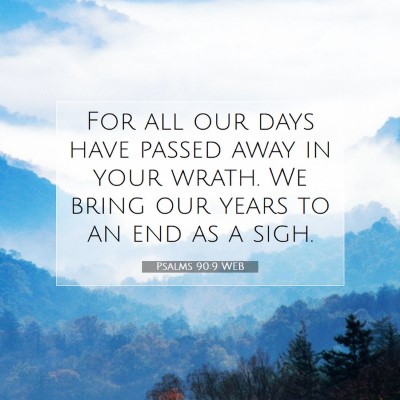 Picture 07 - Psalms 90:9 WEB - For all our days have passed away in your wrath. - Bible Verse Picture