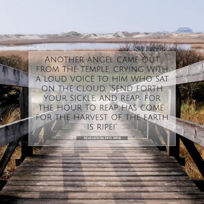 Picture 07 - Revelation 14:15 WEB - Another angel came out from the temple, crying - Bible Verse Picture