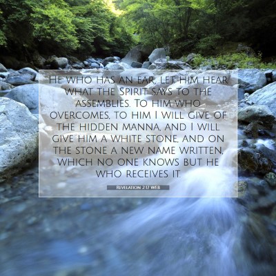 Picture 07 - Revelation 2:17 WEB - He who has an ear, let him hear what the Spirit - Bible Verse Picture