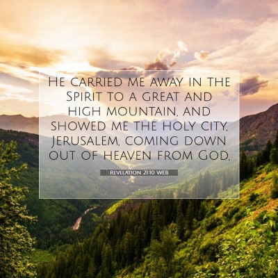 Picture 07 - Revelation 21:10 WEB - He carried me away in the Spirit to a great and - Bible Verse Picture