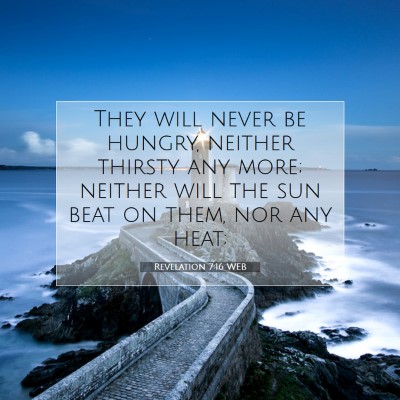 Picture 07 - Revelation 7:16 WEB - They will never be hungry, neither thirsty any - Bible Verse Picture