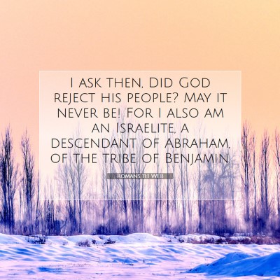 Picture 07 - Romans 11:1 WEB - I ask then, Did God reject his people? May it - Bible Verse Picture