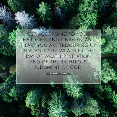 Picture 07 - Romans 2:5 WEB - But according to your hardness and unrepentant - Bible Verse Picture