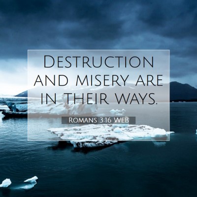 Picture 07 - Romans 3:16 WEB - Destruction and misery are in their - Bible Verse Picture
