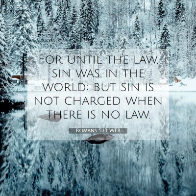 Picture 07 - Romans 5:13 WEB - For until the law, sin was in the world; but sin - Bible Verse Picture