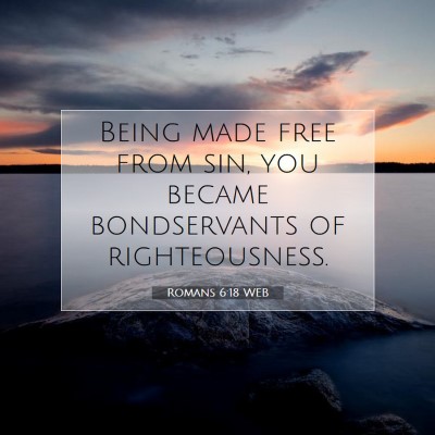 Picture 07 - Romans 6:18 WEB - Being made free from sin, you became bondservants - Bible Verse Picture